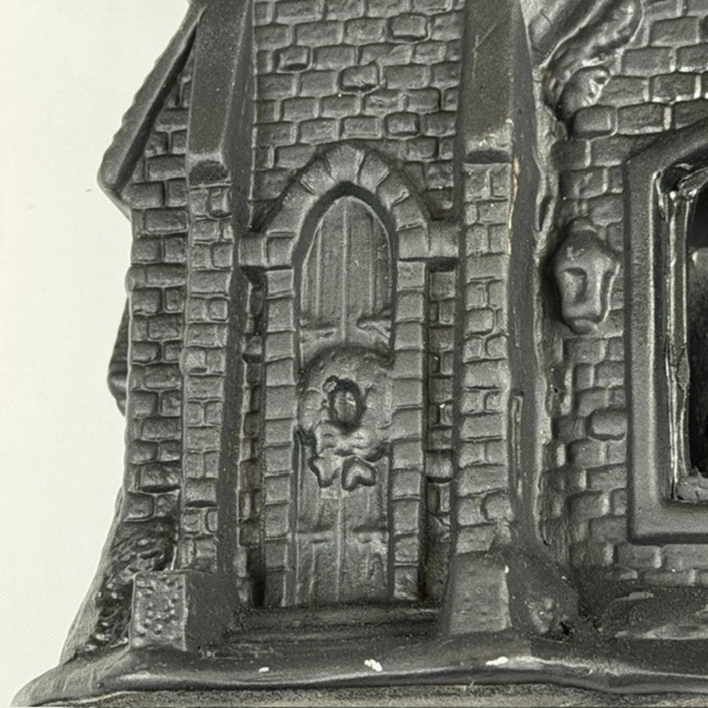 Matte Black Ceramic Halloween Spooky Church Village House Lighted Decor - Picture 6 of 13